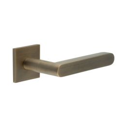 CR-101 Antique Brass Unsprung Square Rose Door Handle - By Frelan Hardware - CR-101B2AB