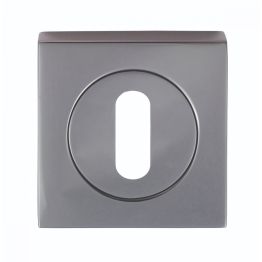 Serozzetta Square Standard Lock Profile Escutcheon - Black Nickel