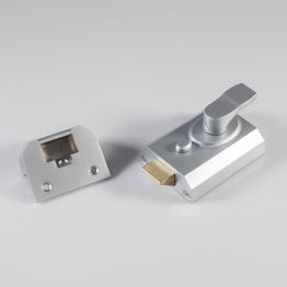 Deadlocking Rim Cylinder Nightlatch 60mm - Satin Chrome