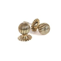 Aged Brass Flower Mortice/Rim Knob Set