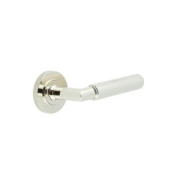 Piccadilly Door Handle on Knurled Rose Polished Nickel - By Frelan Hardware - BUR40KIT161
