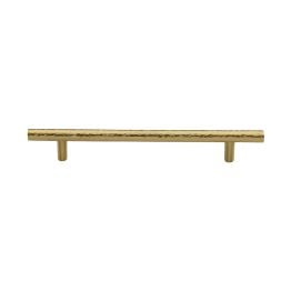 Heritage Brass Cabinet Pull T-Bar Hammered Design 160mm CTC Satin Brass Finish
