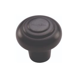 Heritage Brass Cabinet Knob Round Bead Design 32mm Matt Black finish