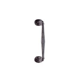 Offset Pull Handle On Rose - Black Antique