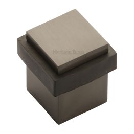 Heritage Brass Door Stop Square Floor Mounted Design Matt Bronze Finish