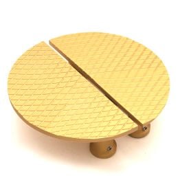 Diamond Half Moon Handles Satin Brass 150mm