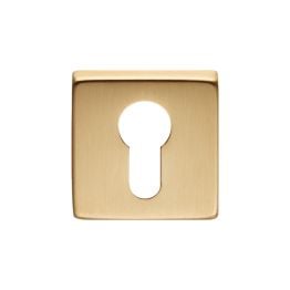 Square Euro Profile Escutcheon - Satin Brass