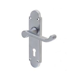 Epsom Suite Door Handle on Lockplate Satin Chrome - By Frelan Hardware - JV250SC