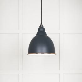 White Gloss Brindley Pendant in Soot