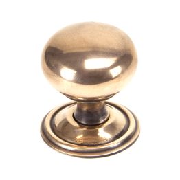 Polished Bronze Mushroom Cabinet Knob 38mm