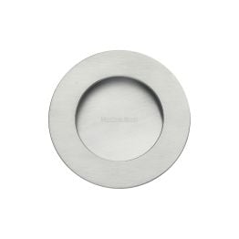 Round Flush Pull Satin Chrome finish
