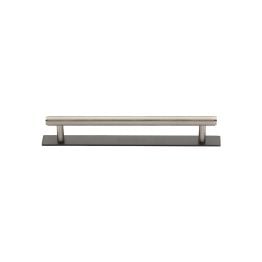 Heritage Brass Cabinet Pull Knurled Design with Plate 96mm CTC Matt Bronze/Satin Nickel Finish