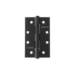 Atlantic Slim Knuckle Ball Bearing Hinges 4" x 2.5" x 2.5mm - Matt Black (Pair)