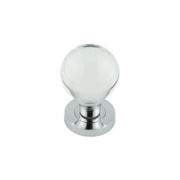 Polished Chrome Plain Ball Glass Mortice Knob - By Frelan Hardware - JH4201PC