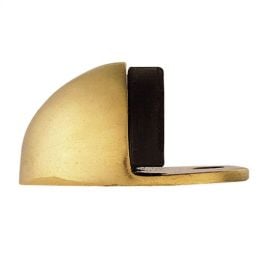 Oval Floor Mounted Door Stop - Polished Brass