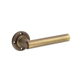 Richmond Antique Brass Lever on Rose Door Handle Antique Brass - Roses Sold Separately - By Frelan Hardware - BUR45AB