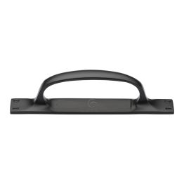 Black Iron Rustic Cabinet Pull Handle On Plate 228mm