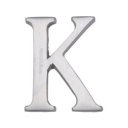 Heritage Brass Alphabet K Pin Fix 51mm (2") Satin Chrome Finish