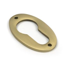 Satin Brass Oval Euro Escutcheon