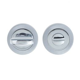Jedo Dual Turns & Releases 50mm Round Rose no Indicator Polished Chrome / Satin Chrome - By Frelan Hardware - JV422PCSC