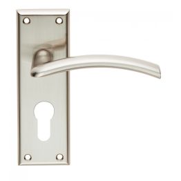 Serozzetta Trenta Lever On Euro Lock Backplate - Satin Nickel