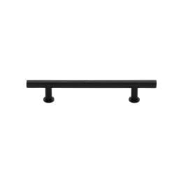 Heritage Brass Cabinet Pull T-Bar Design with 16mm Rose 128mm CTC Matt Black Finish