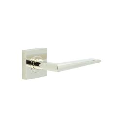 Mayfair Door Handle on Square Plain Rose Polished Nickel - By Frelan Hardware - BUR10KIT162