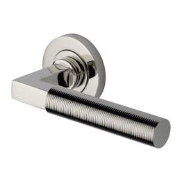 Heritage Brass Door Handle Lever on Rose Spectral Design Polished Nickel Finish