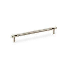 Alexander & Wilks - Brunel Knurled T-Bar Cupboard Handle - Satin Nickel - Centres 192mm