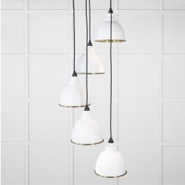 Smooth Brass Brindley Cluster Pendant in Flock