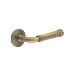 Highgate Door Handles Chamfered Rose Antique Brass - By Frelan Hardware - BUR35KIT2