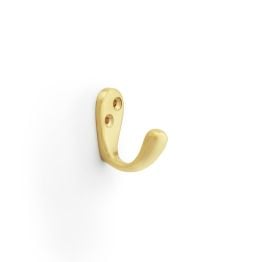 Alexander & Wilks - Victorian Single Robe Hook - Satin Brass