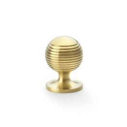 Alexander & Wilks - Caesar Cupboard Knob on Round Rose - Satin Brass PVD - 32mm