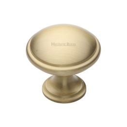 Heritage Brass Cabinet Knob Domed Design 32mm Satin Brass finish