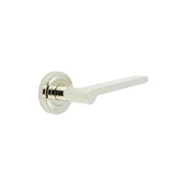 Fitzrovia Door Handles Stepped Rose Polished Nickel - By Frelan Hardware - BUR15KIT159