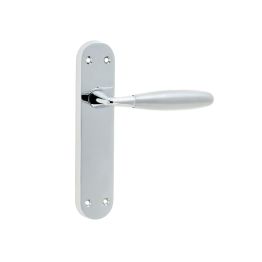 Stylo Suite Door Handle on Latchplate Polished Chrome/Satin Chrome - By Frelan Hardware - JV532PCSC