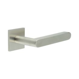 CR-101 Satin Stainless Steel  Sprung Square Rose Door Handle - By Frelan Hardware - CR-101B1SSS