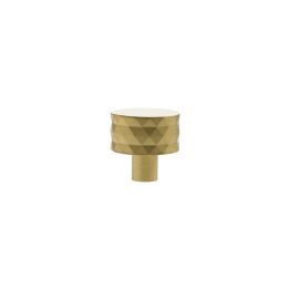 Millhouse Brass Chrysler Diamond Round Cabinet Knob Handle - Satin Brass
