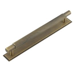 Hoxton Taplow Cabinet Handles 224mm Ctrs Stepped Backplate Antique Brass - By Frelan Hardware - HOX-2060AB-6060AB