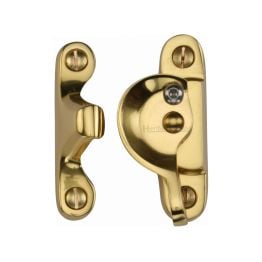 Heritage Brass Fitch Pattern Sash Fastener Lockable Polished Brass Finish