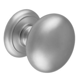 Large Centre Door Knob - Satin Chrome