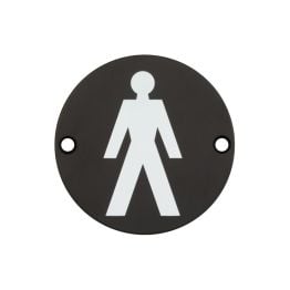 Stainless Steel Male Symbol 75mm Satin Black - By Frelan Hardware - JS102MB