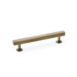 Alexander & Wilks - Square T-Bar Cabinet Pull Handle - Antique Brass - 128mm