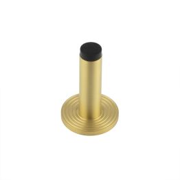 Burlington Plain Wall Mounted Door Stops Reeded Rose Satin Brass - By Frelan Hardware - BUR-970SB-974SB