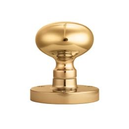 Mushroom Mortice Knob - Polished Brass