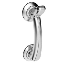 Door Knocker On Rose - Satin Chrome