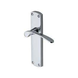 Heritage Brass Door Handle Lever Latch Diplomat Design Polished Chrome finish