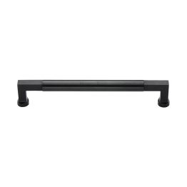 Heritage Brass Door Pull Handle Bauhaus Design 330mm Matt Black Finish