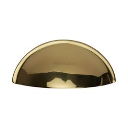 Heritage Brass Drawer Pull Half Moon Design 57mm CTC Polished Brass Finish