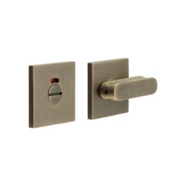 CR-803 Antique Brass Thumb Turn & Lock Square Rose w/ Indicator - By Frelan Hardware - CR-803BK7AB